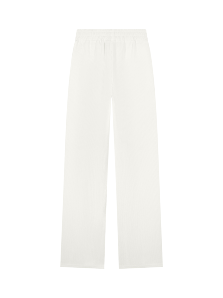 Malelions Women Seersucker Loose Fit Pants - Off-White Malelions Malelions Women Seersucker Loose Fit Pants - Off-White