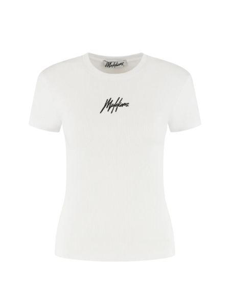 Malelions Malelions Women Rib T-Shirt - White Malelions Women Rib T-Shirt - White