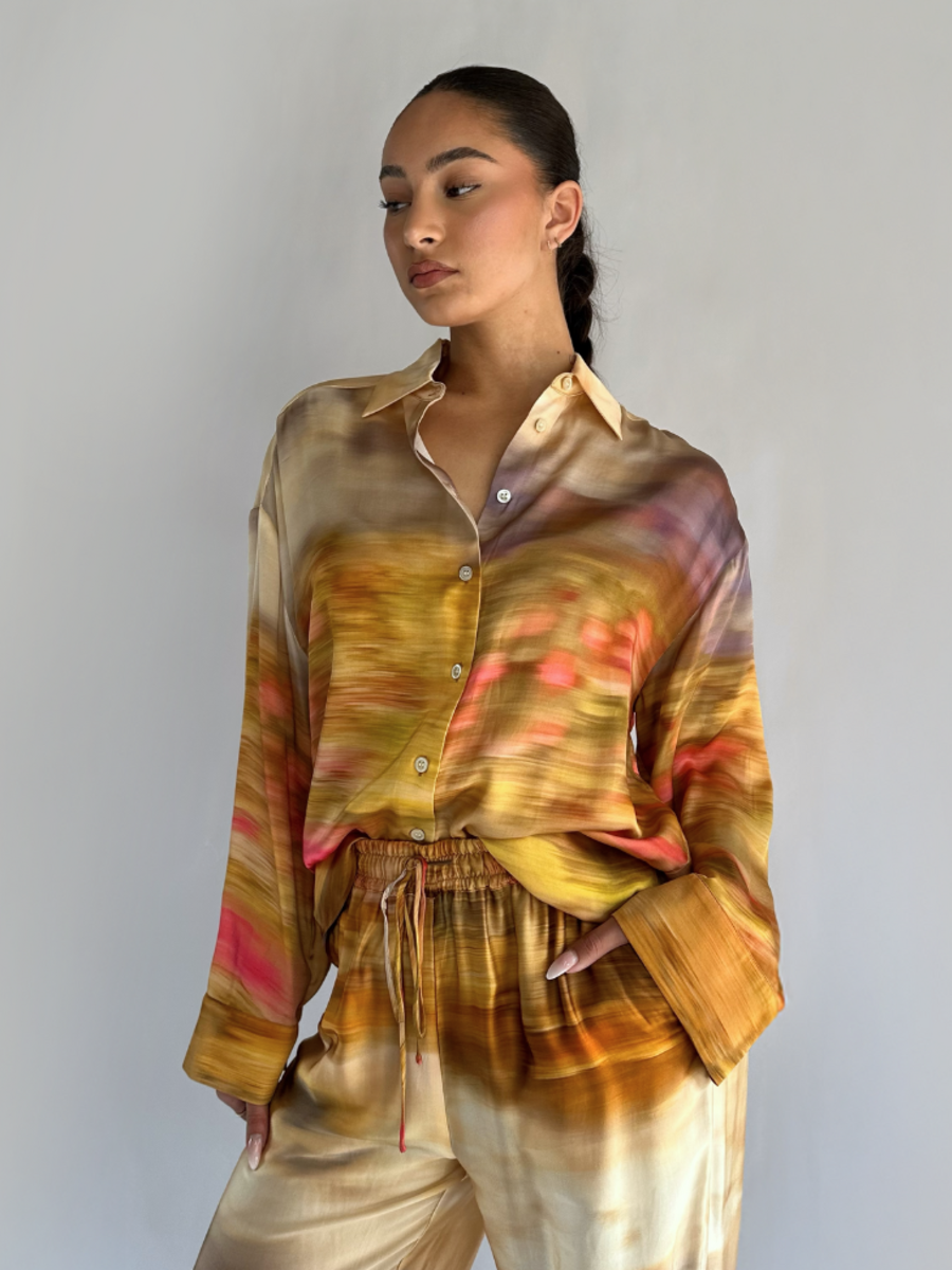 Pinko Camicia Combi-set - Multi Color Beige Print Pinko Pinko Camicia Combi-set - Multi Color Beige Print