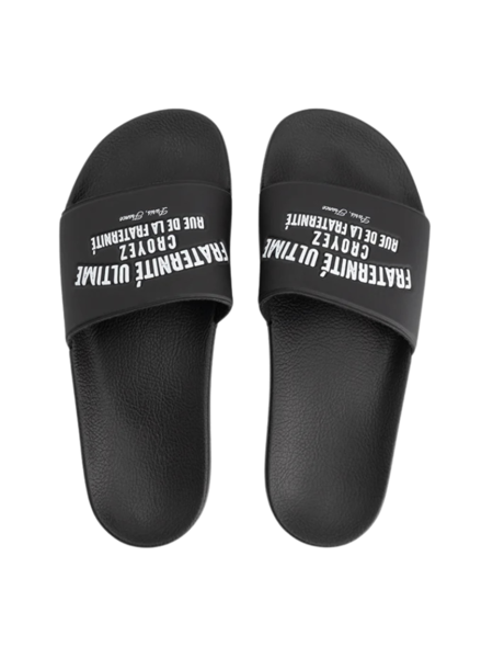 Croyez Croyez Fraternité Slides - Black Croyez Fraternité Slides - Black