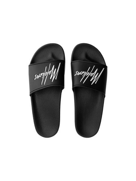 Malelions Malelions Kids Signature Slides - Black/White Malelions Kids Signature Slides - Black/White