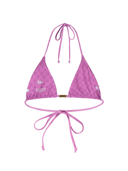 Malelions Women Tara Monogram Bikini Top - Magenta Malelions Malelions Women Tara Monogram Bikini Top - Magenta
