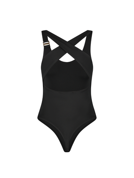 Malelions Women Cross Back Bodysuit - Black Malelions Malelions Women Cross Back Bodysuit - Black