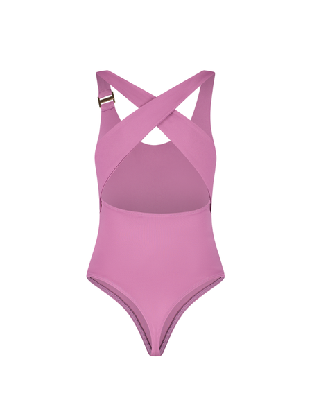 Malelions Women Cross Back Bodysuit - Magenta Malelions Malelions Women Cross Back Bodysuit - Magenta