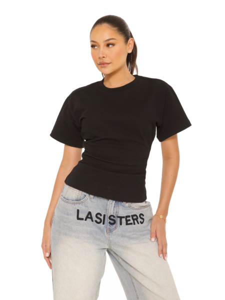 La Sisters Oversized Waist Tee - Black