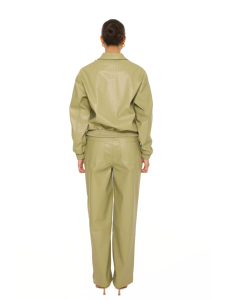 La Sisters Leather Woven Pants - Khaki La Sisters La Sisters Leather Woven Pants - Khaki