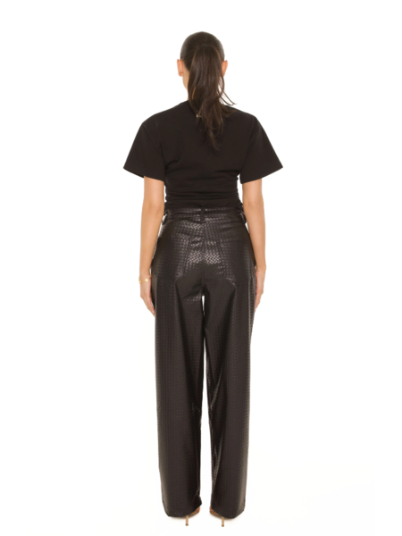 La Sisters Leather Woven Pants - Black La Sisters La Sisters Leather Woven Pants - Black