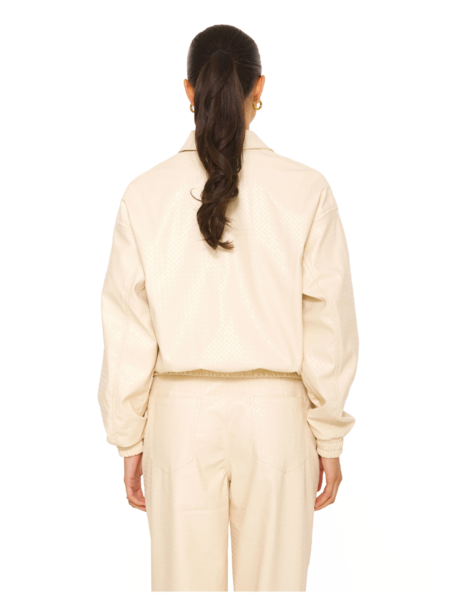 La Sisters Leather Woven Jacket - Creme La Sisters La Sisters Leather Woven Jacket - Creme