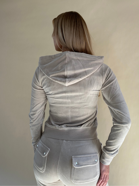 Juicy Couture Robertson Zip Through Hoodie - String Juicy Couture Juicy Couture Robertson Zip Through Hoodie - String