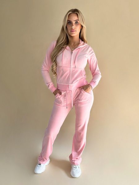 Juicy Couture Juicy Couture Del Ray Straight Leg Track Pant - Juicy Pink Juicy Couture Del Ray Straight Leg Track Pant - Juicy Pink
