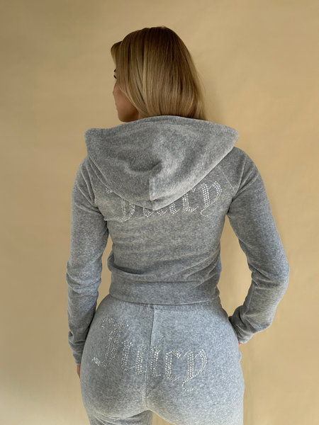 Juicy Couture Madison Classic Velour Hoodie - Silver Marl Juicy Couture Juicy Couture Madison Classic Velour Hoodie - Silver Marl