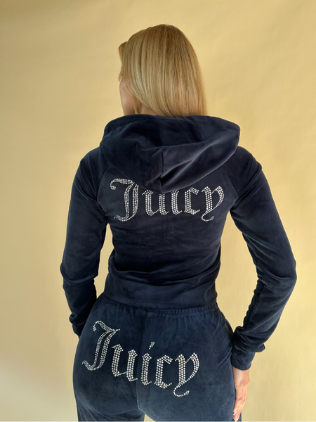 Juicy Couture Juicy Couture Madison Classic Velour Hoodie - Night Sky