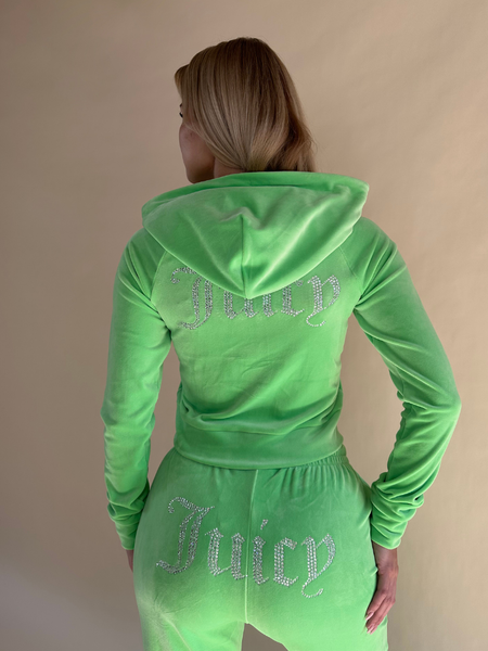 Juicy Couture Madison Classic Velour Hoodie - Summer Green Juicy Couture Juicy Couture Madison Classic Velour Hoodie - Summer Green