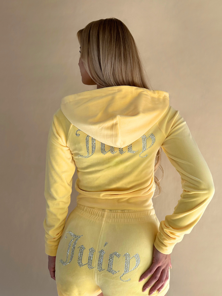 Juicy Couture Madison Classic Velour Hoodie - Lemon Drop Juicy Couture Juicy Couture Madison Classic Velour Hoodie - Lemon Drop