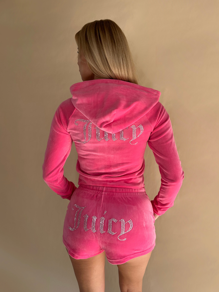 Juicy Couture Madison Classic Velour Hoodie - Hot Pink Juicy Couture Juicy Couture Madison Classic Velour Hoodie - Hot Pink