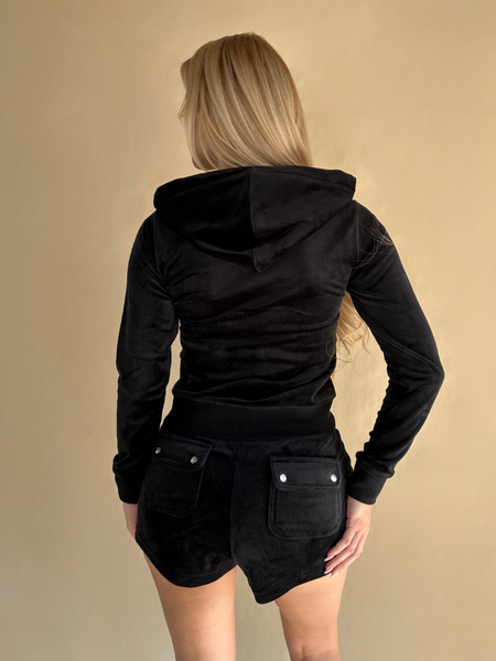 Juicy Couture Classic Velour Short - Black Juicy Couture Juicy Couture Classic Velour Short - Black
