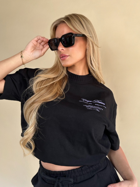 Croyez Women Showroom T-Shirt - Black/Lilac Croyez Croyez Women Showroom T-Shirt - Black/Lilac