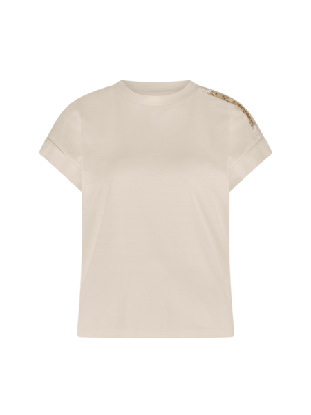 Nikkie Nikkie Epaulette T-Shirt - Cream Nikkie Epaulette T-Shirt - Cream