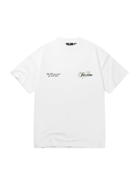 JorCustom Angel Loose Fit T-Shirt - White/SageGreen JorCustom JorCustom Angel Loose Fit T-Shirt - White/SageGreen
