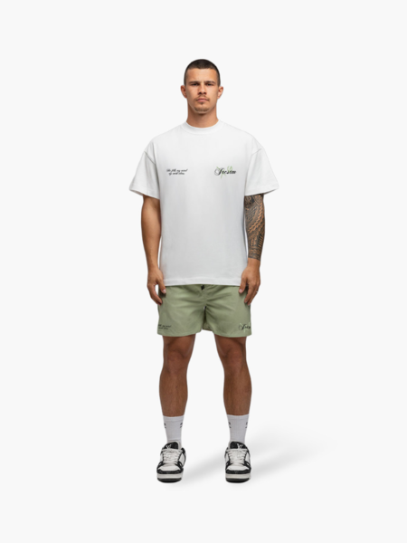 JorCustom Angel Loose Fit T-Shirt - White/SageGreen JorCustom JorCustom Angel Loose Fit T-Shirt - White/SageGreen