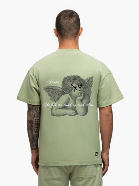 JorCustom Angel Loose Fit T-Shirt - Sage Green JorCustom JorCustom Angel Loose Fit T-Shirt - Sage Green