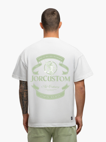 JorCustom Ribbon Loose Fit T-Shirt - White/SageGreen JorCustom JorCustom Ribbon Loose Fit T-Shirt - White/SageGreen