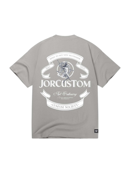 JorCustom JorCustom Ribbon Loose Fit T-Shirt - Grey JorCustom Ribbon Loose Fit T-Shirt - Grey