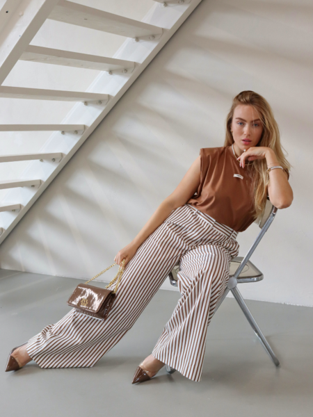 Josh V Odessa Pantalon - Chocolate Brown/Light Ecru Josh V Josh V Odessa Pantalon - Chocolate Brown/Light Ecru