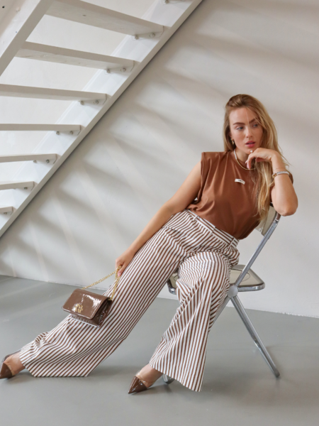 Josh V Odessa Pantalon - Chocolate Brown/Light Ecru Josh V Josh V Odessa Pantalon - Chocolate Brown/Light Ecru