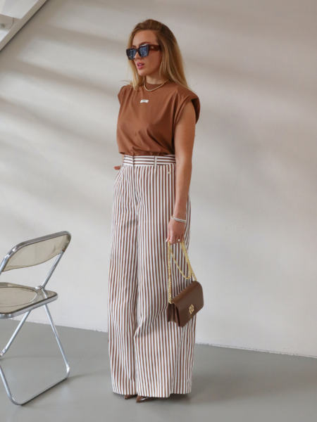 Josh V Odessa Pantalon - Chocolate Brown/Light Ecru Josh V Josh V Odessa Pantalon - Chocolate Brown/Light Ecru