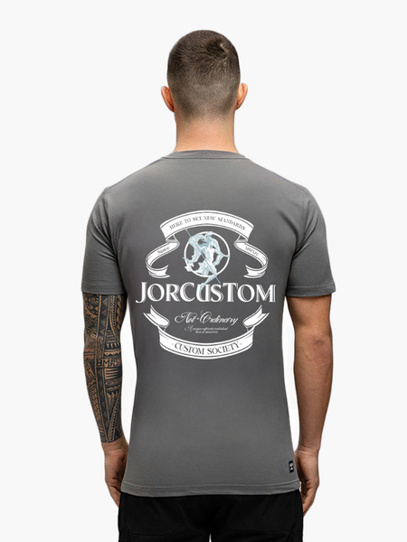 JorCustom Ribbon Slim Fit Tee - Antraciet JorCustom JorCustom Ribbon Slim Fit Tee - Antraciet