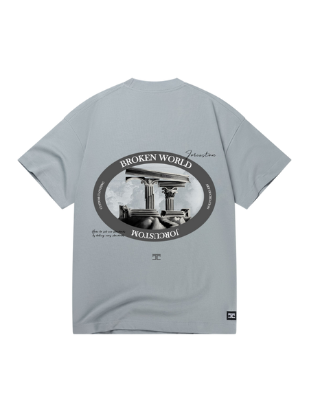 JorCustom JorCustom Broken World Loose Fit Tee - Ash Blue JorCustom Broken World Loose Fit Tee - Ash Blue