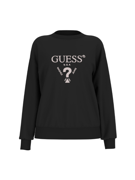 Guess Roberta CN Sweatshirt - Black And Salt Multi Guess Guess Roberta CN Sweatshirt - Black And Salt Multi