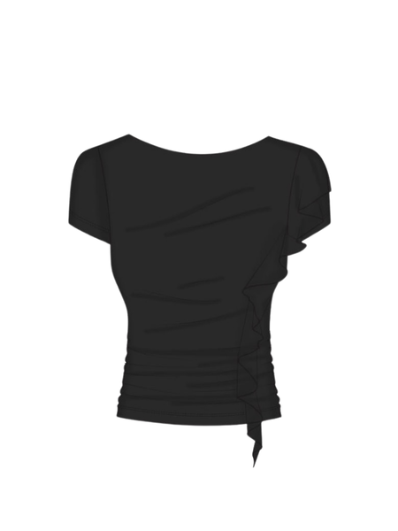 Guess Guess SS Verdiana Ruffle Top - Jet Black Guess SS Verdiana Ruffle Top - Jet Black