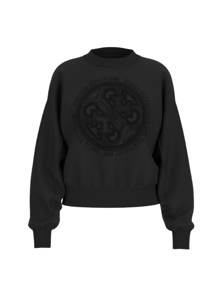 Guess Guess CN 4G Logo Hotfix Sweatshirt - Jet Black Guess CN 4G Logo Hotfix Sweatshirt - Jet Black
