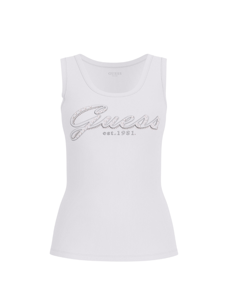 Guess SL Raissa Logo Tank Top - Pure White Guess Guess SL Raissa Logo Tank Top - Pure White