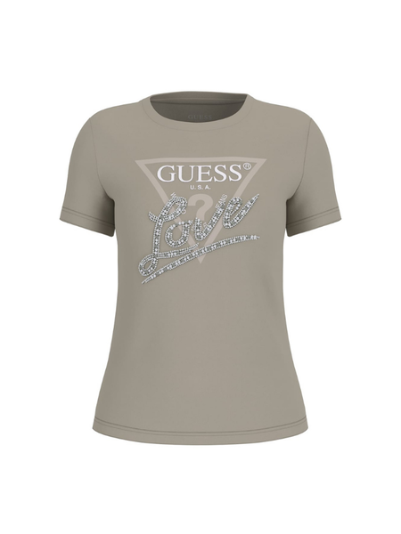 Guess SS CN Pearls Love Triangle Tee - Sage Leaf Guess Guess SS CN Pearls Love Triangle Tee - Sage Leaf