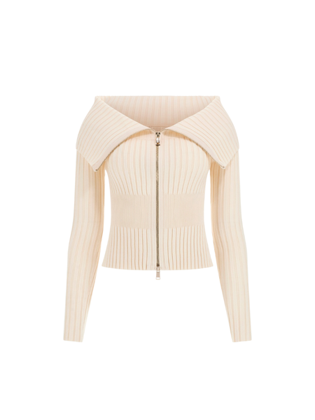 Guess LS Kathryn Zipped Cardi Swtr - Cream White Vanise Guess Guess LS Kathryn Zipped Cardi Swtr - Cream White Vanise