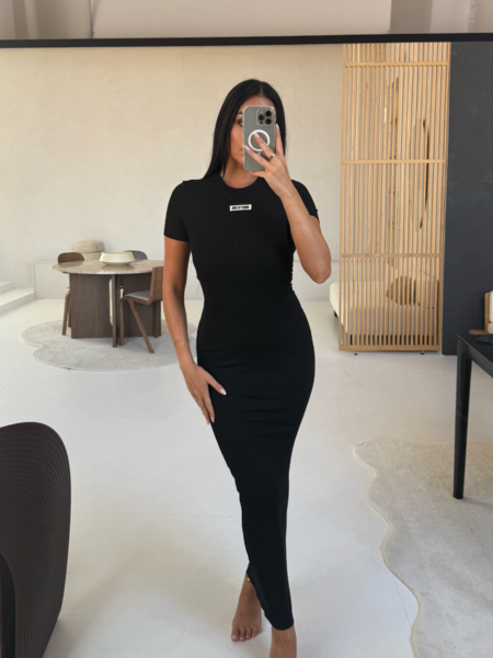 Unique The Label Donna Rib T-Shirt Dress - Deep Black Unique The Label Unique The Label Donna Rib T-Shirt Dress - Deep Black