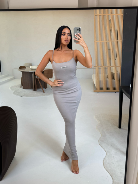 Unique The Label Zoe Rib Dress - Pebble Unique The Label Unique The Label Zoe Rib Dress - Pebble