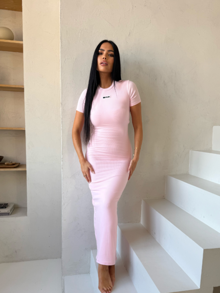 Unique The Label Donna Rib T-Shirt Dress- Powder Pink Unique The Label Unique The Label Donna Rib T-Shirt Dress- Powder Pink