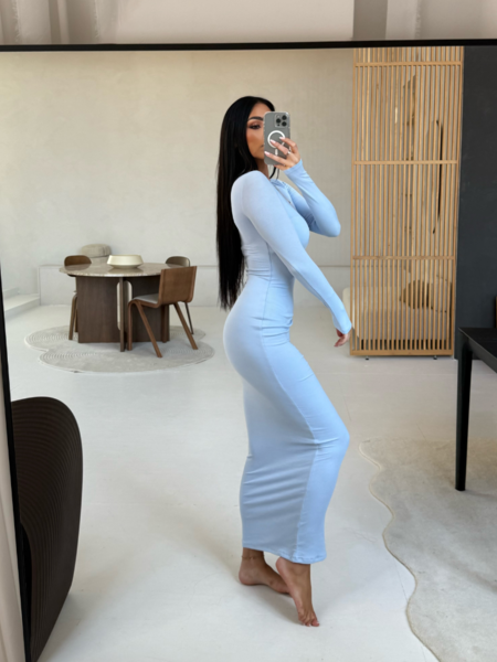 Unique The Label Joya Rib Dress - Sky Blue Unique The Label Unique The Label Joya Rib Dress - Sky Blue