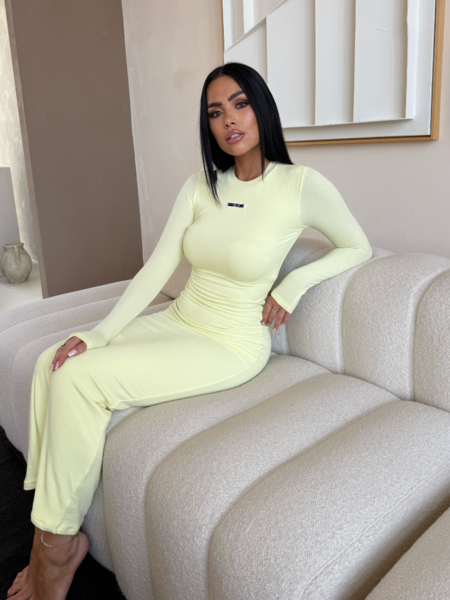Unique The Label Joya Rib Dress - Soft Yellow Unique The Label Unique The Label Joya Rib Dress - Soft Yellow