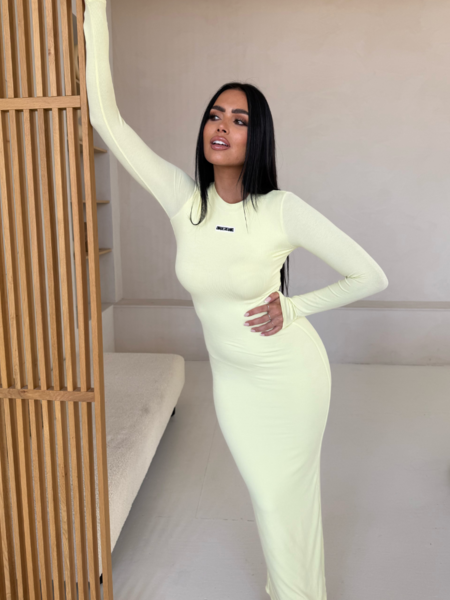 Unique The Label Joya Rib Dress - Soft Yellow Unique The Label Unique The Label Joya Rib Dress - Soft Yellow