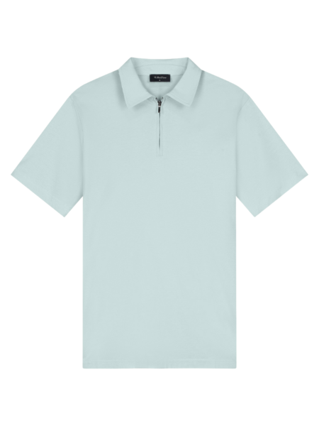 TriaD'oro Polo Zip Short Sleeve - Light Blue TriaD'oro TriaD'oro Polo Zip Short Sleeve - Light Blue