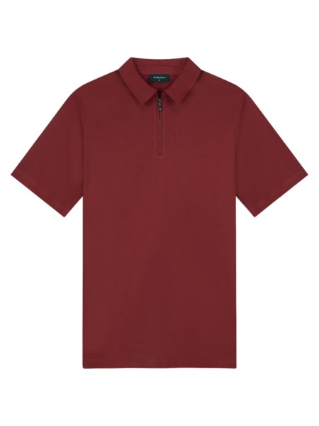TriaD'oro Polo Zip Short Sleeve - Bordeaux TriaD'oro TriaD'oro Polo Zip Short Sleeve - Bordeaux