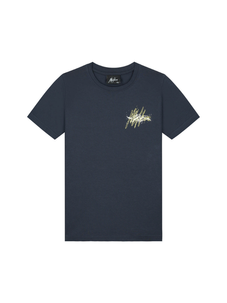 Malelions Malelions Kids Splash T-Shirt - Navy/Bright Yellow