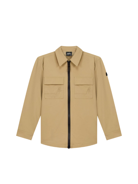 Malelions Malelions Kids Ripstop Zip Overshirt - Grey Brown Malelions Kids Ripstop Zip Overshirt - Grey Brown