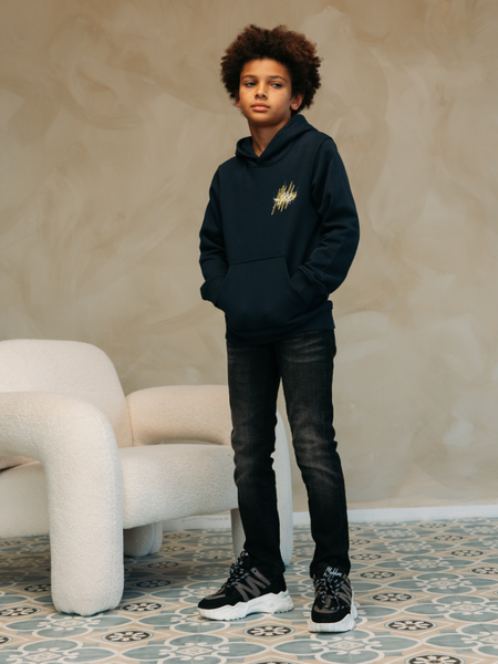Malelions Malelions Kids Splash Hoodie - Navy/Bright Yellow