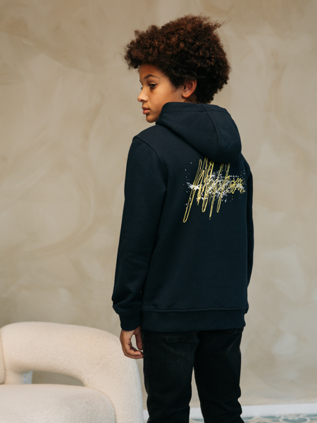 Malelions Malelions Kids Splash Hoodie - Navy/Bright Yellow